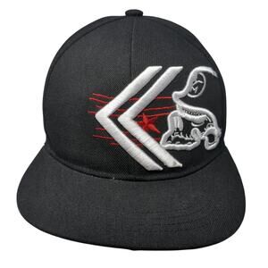 Metal Mulisha Snapback Hat Solid Black One Size Embroidered Vent Holes